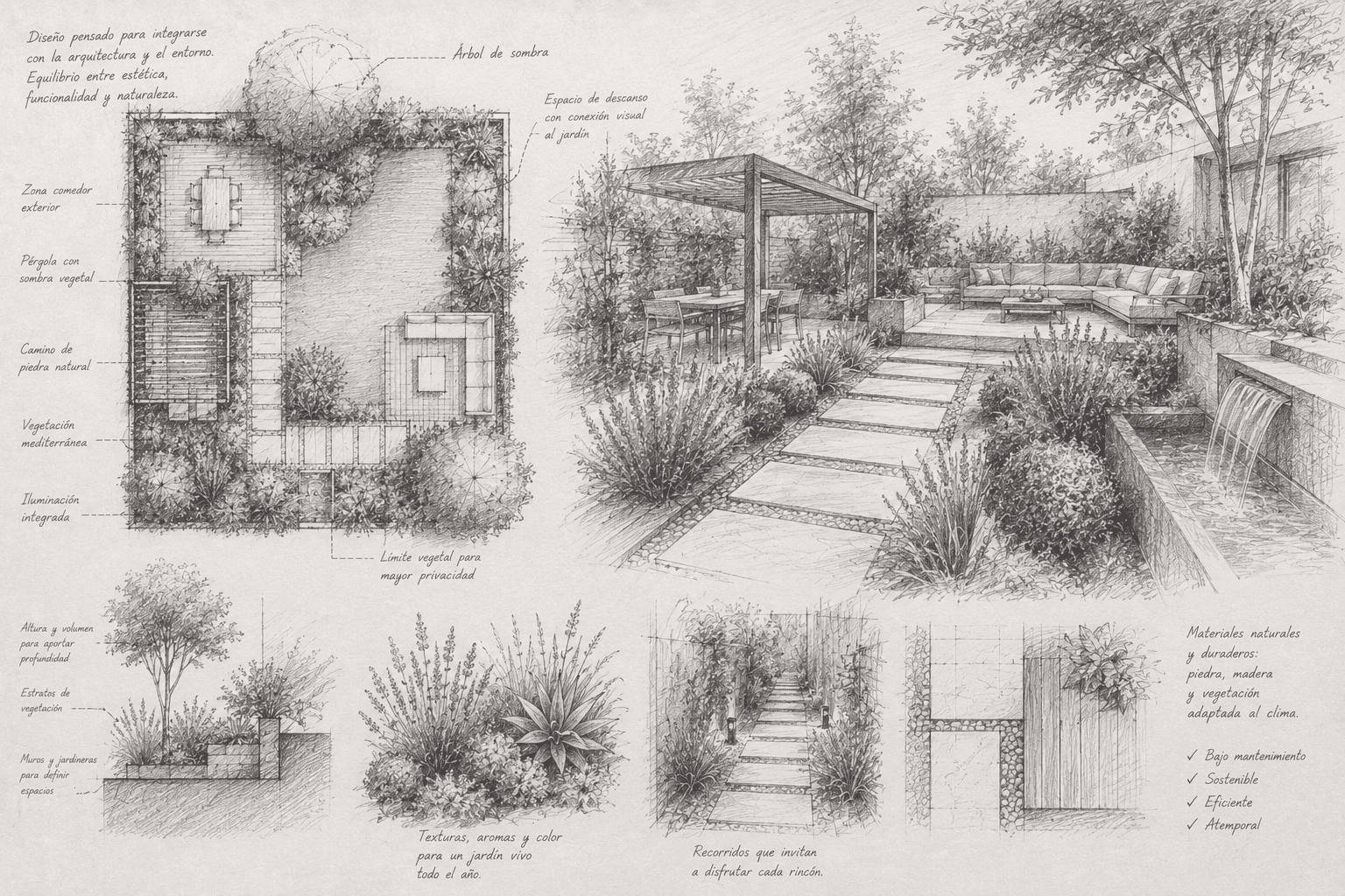 plano diseño de jardin